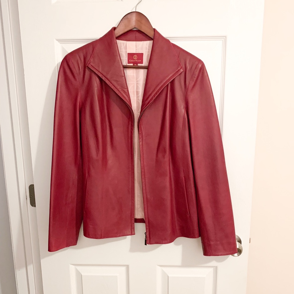 Cole Haan leather jacket size 10
